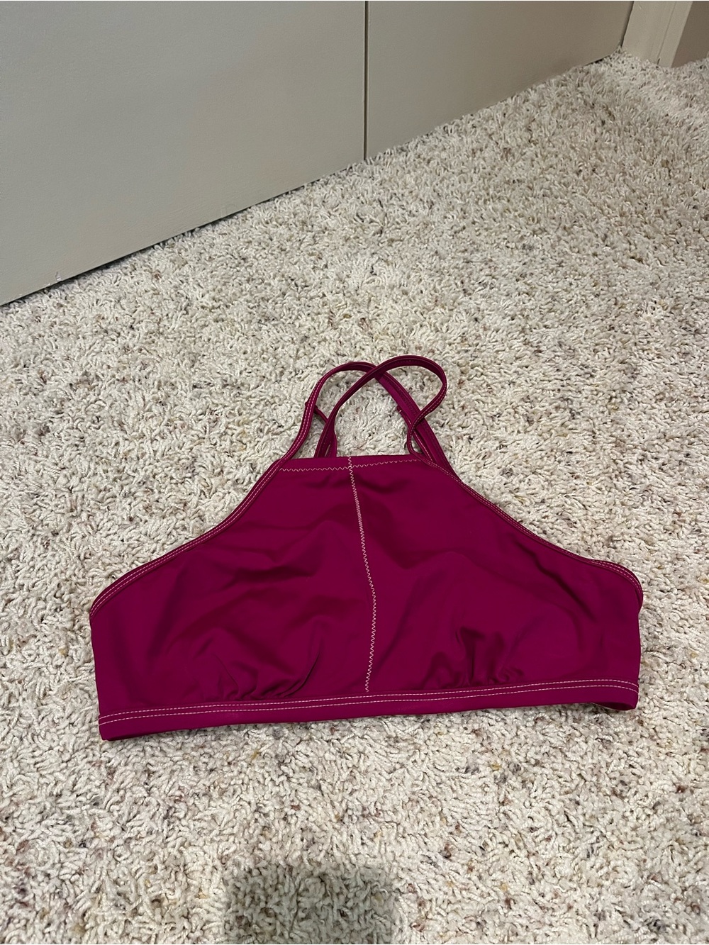 Title nine Magenta High-Neck Bikini Top